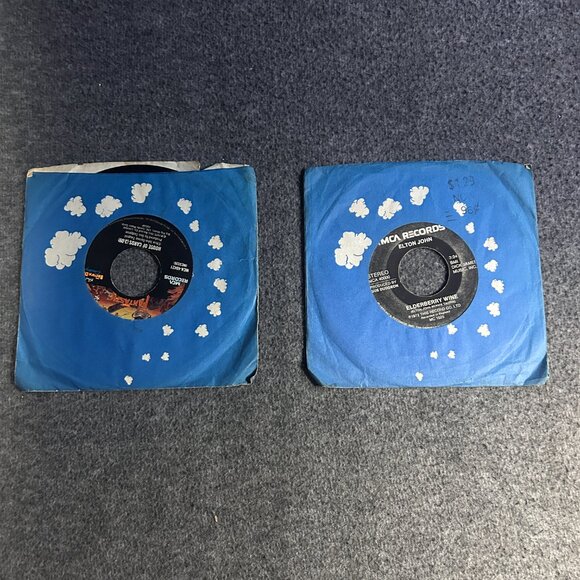 Lot of 2 Elton John 45 Vinyl Vintage Record 1970s Crocodile Rock Elderberry Wine - Picture 10 of 12